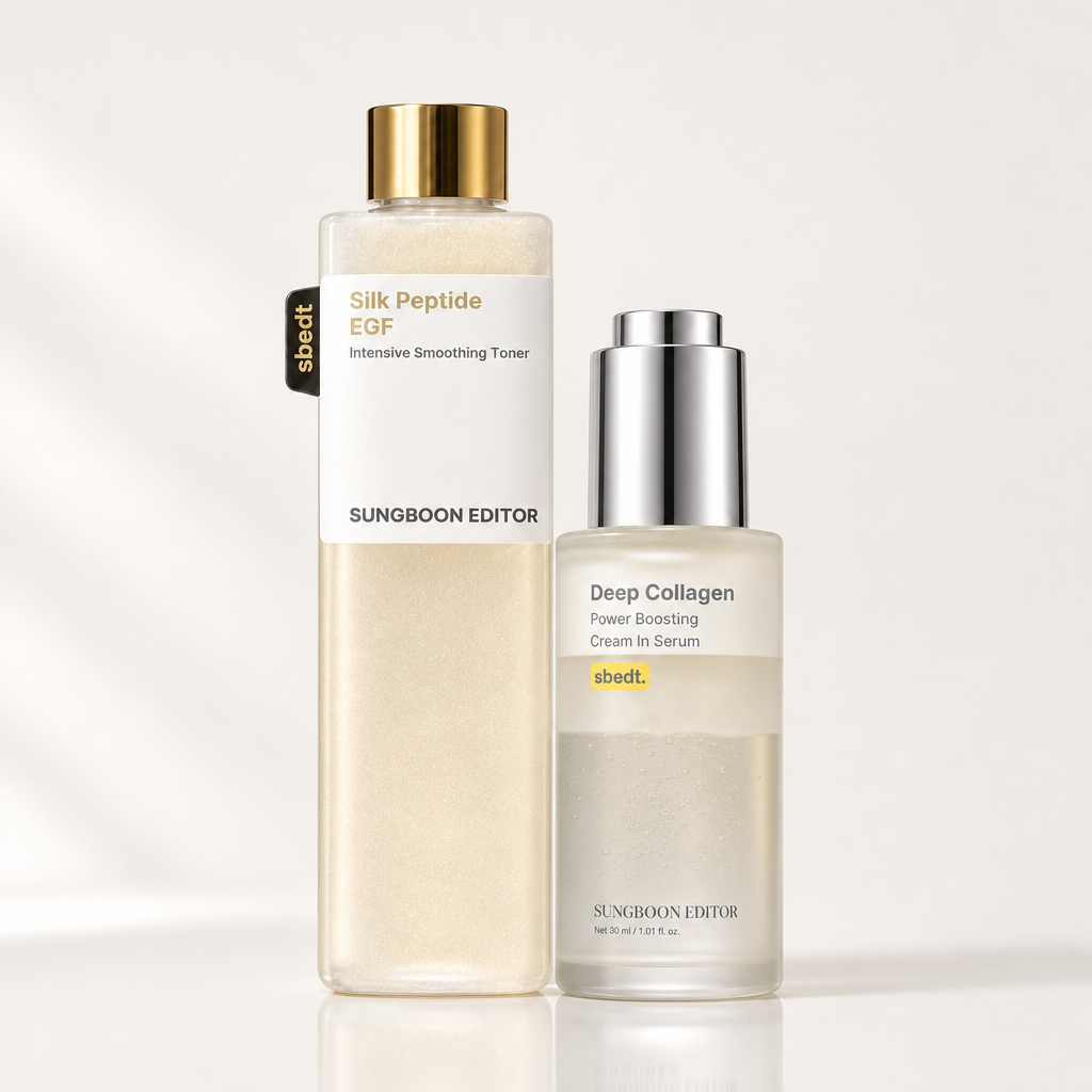 Freeze & Plump Duo – Silk Peptide EGF Toner + Deep Collagen Serum