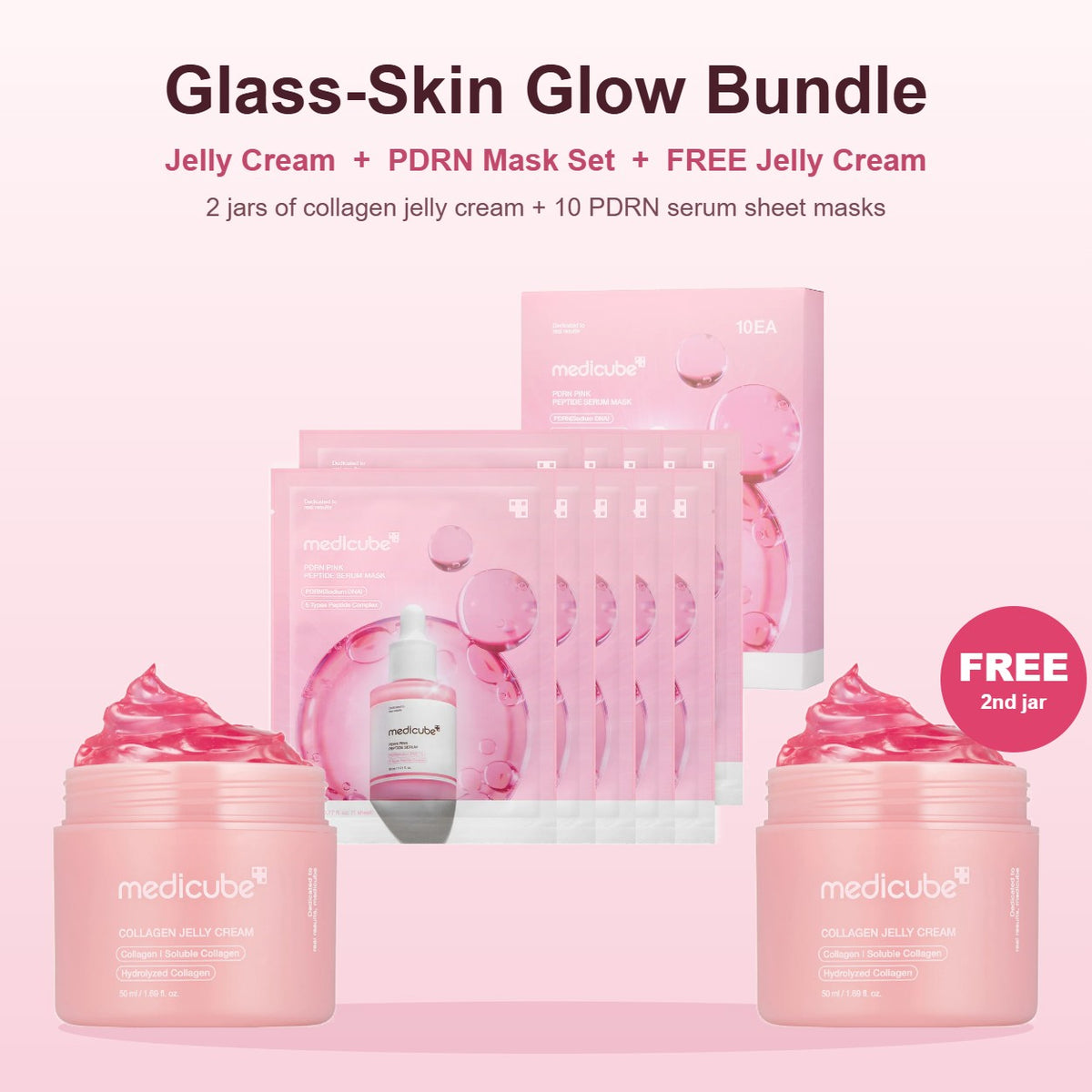 Glass-Skin Glow Bundle: Jelly Cream, PDRN Mask Set and a free Jelly Cream