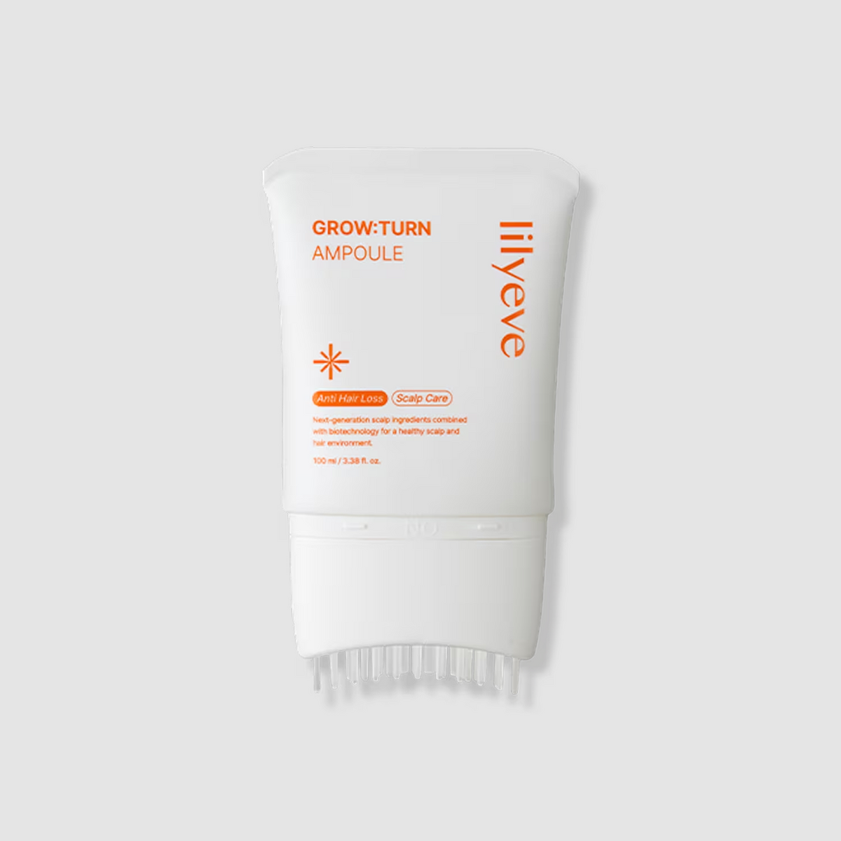 Brush applicator on scalp